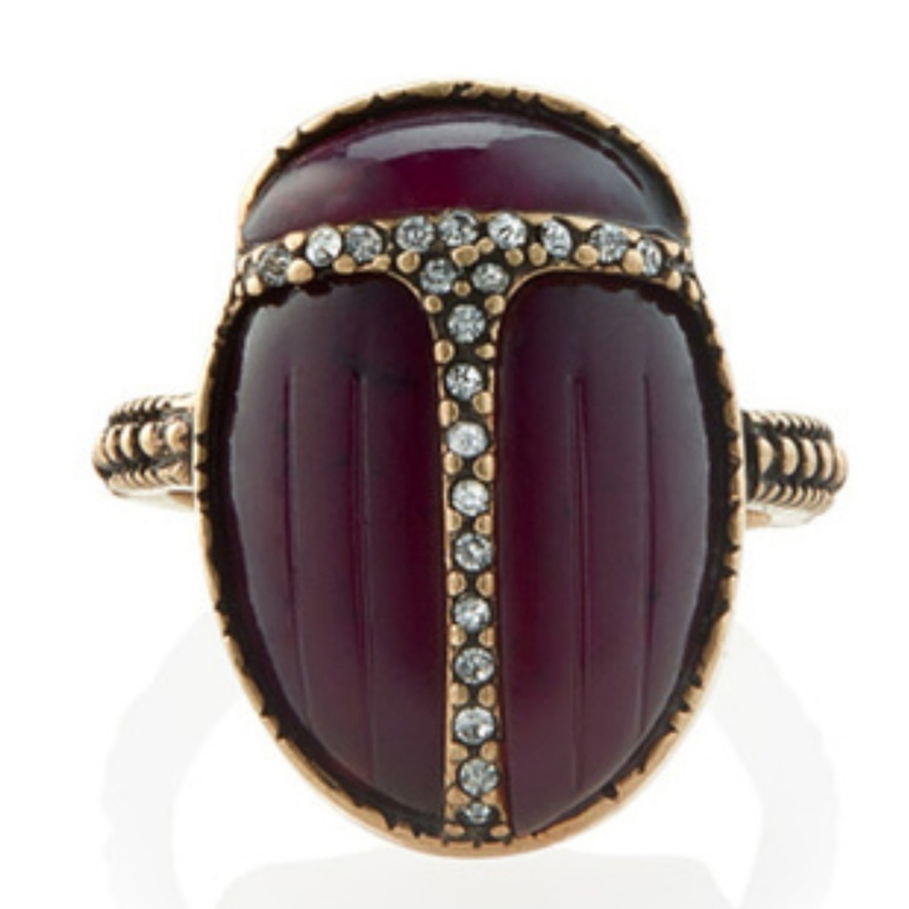 C + I Unique Wild Earth Beetle ring size 8